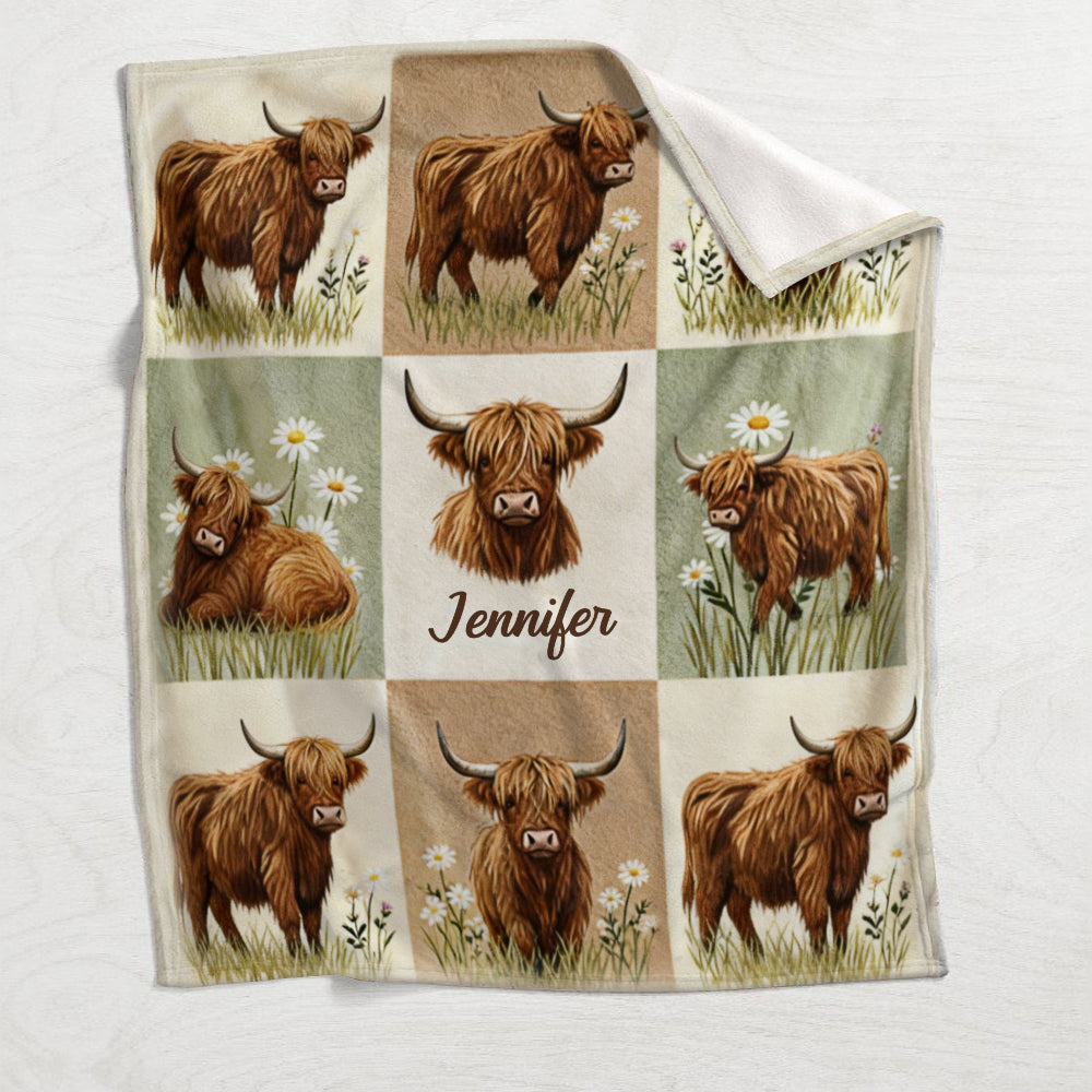Farmer Life - Personalized Highland Cow Blanket