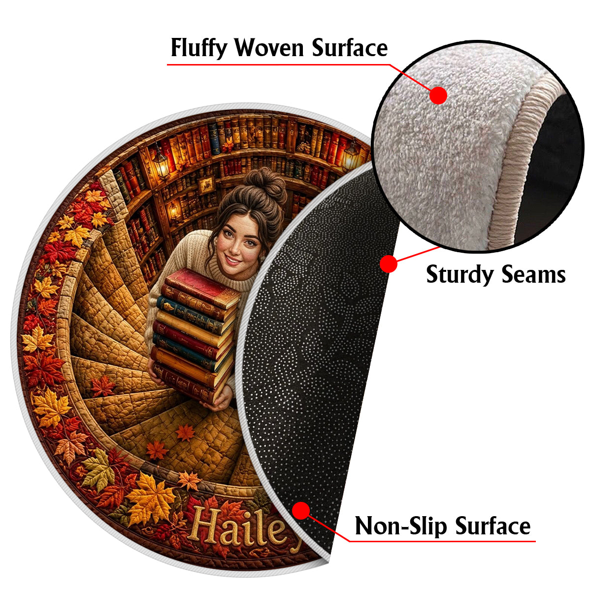 Love Reading - Personalized Book Non-Slip Tufted Rug