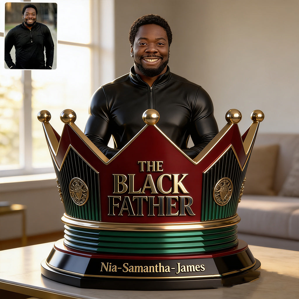 Personalisierte Vater-Acrylplakette - Schwarz, Foto-basiert