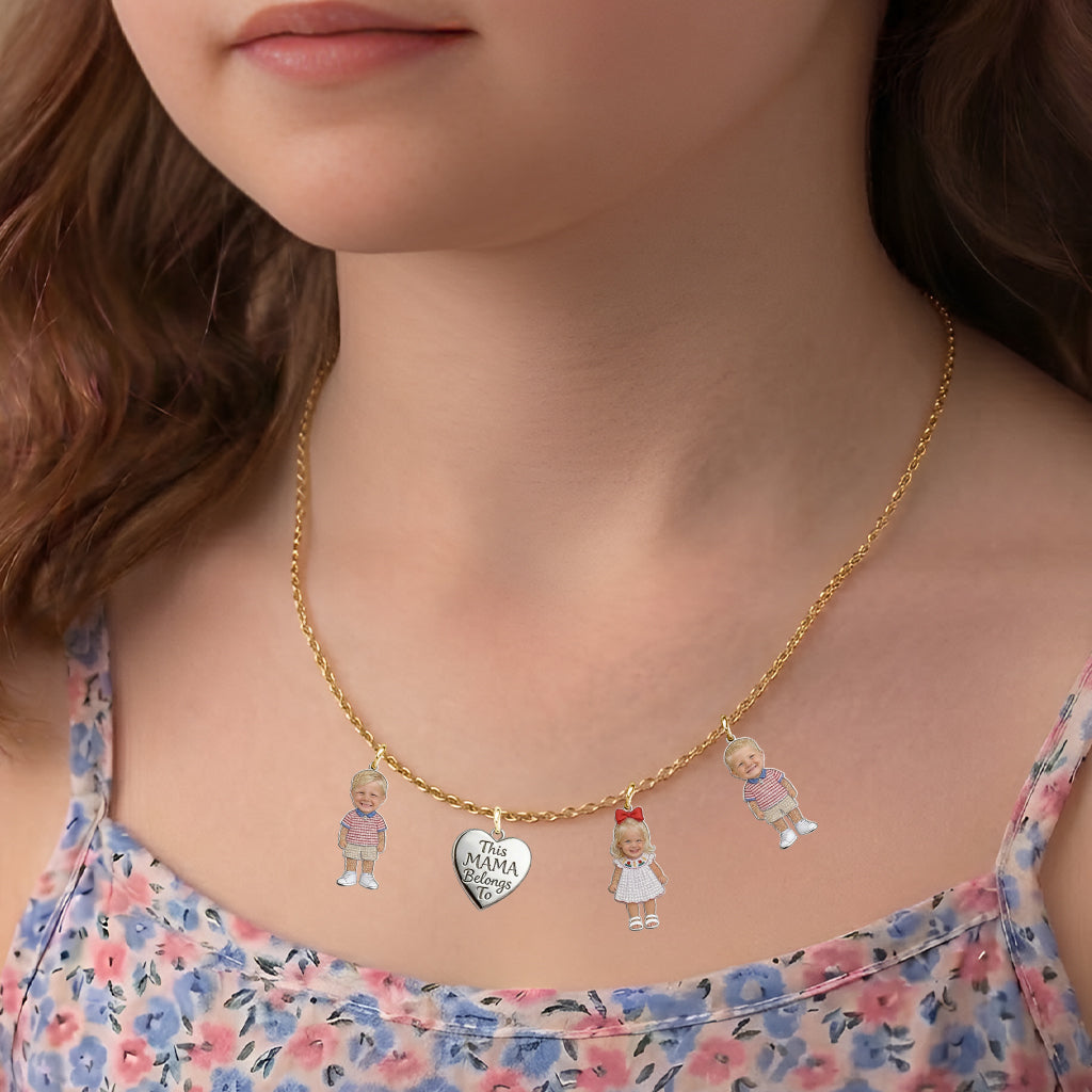 This Mom Belongs To - Personalized Mother Metal Necklaces With Pendants