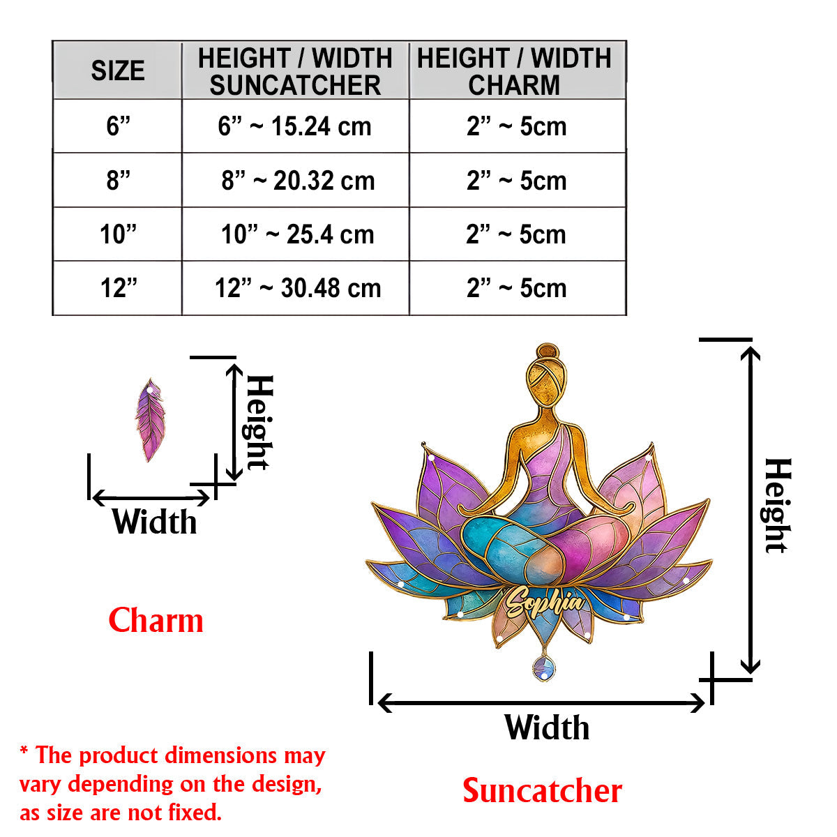 Meditationszeit – Personalisierter Yoga-Fensterhänger mit Anhängern