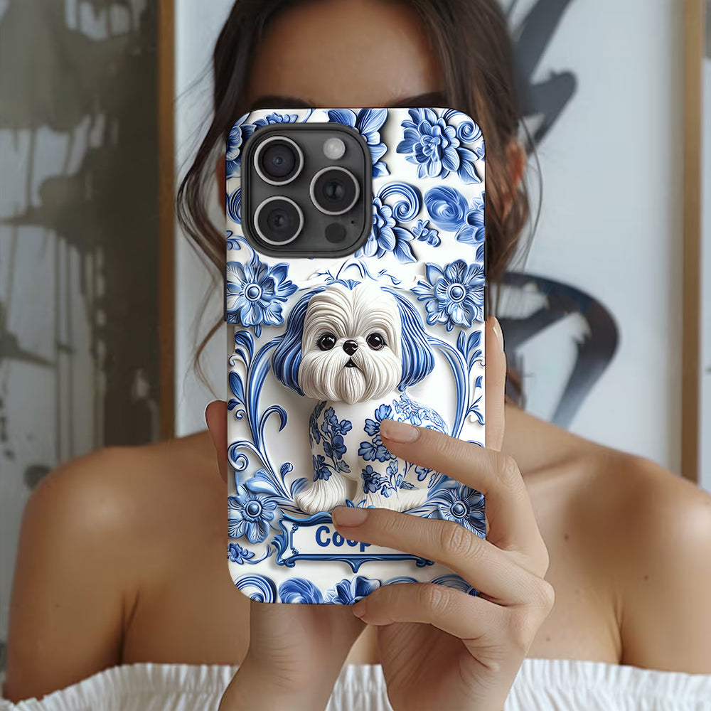 Coque de téléphone personnalisée avec imprimé chien mignon