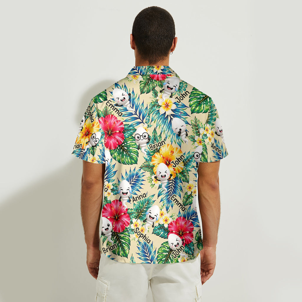 We Used To Live In Your Balls - Personalized Father Hawaiian Shirt
