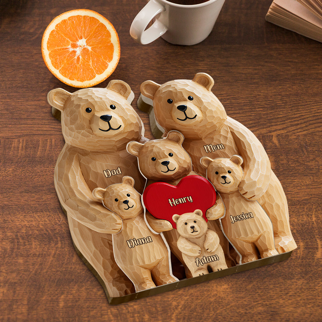 Bear Family - Personalized Family Shaped Wooden Puzzle