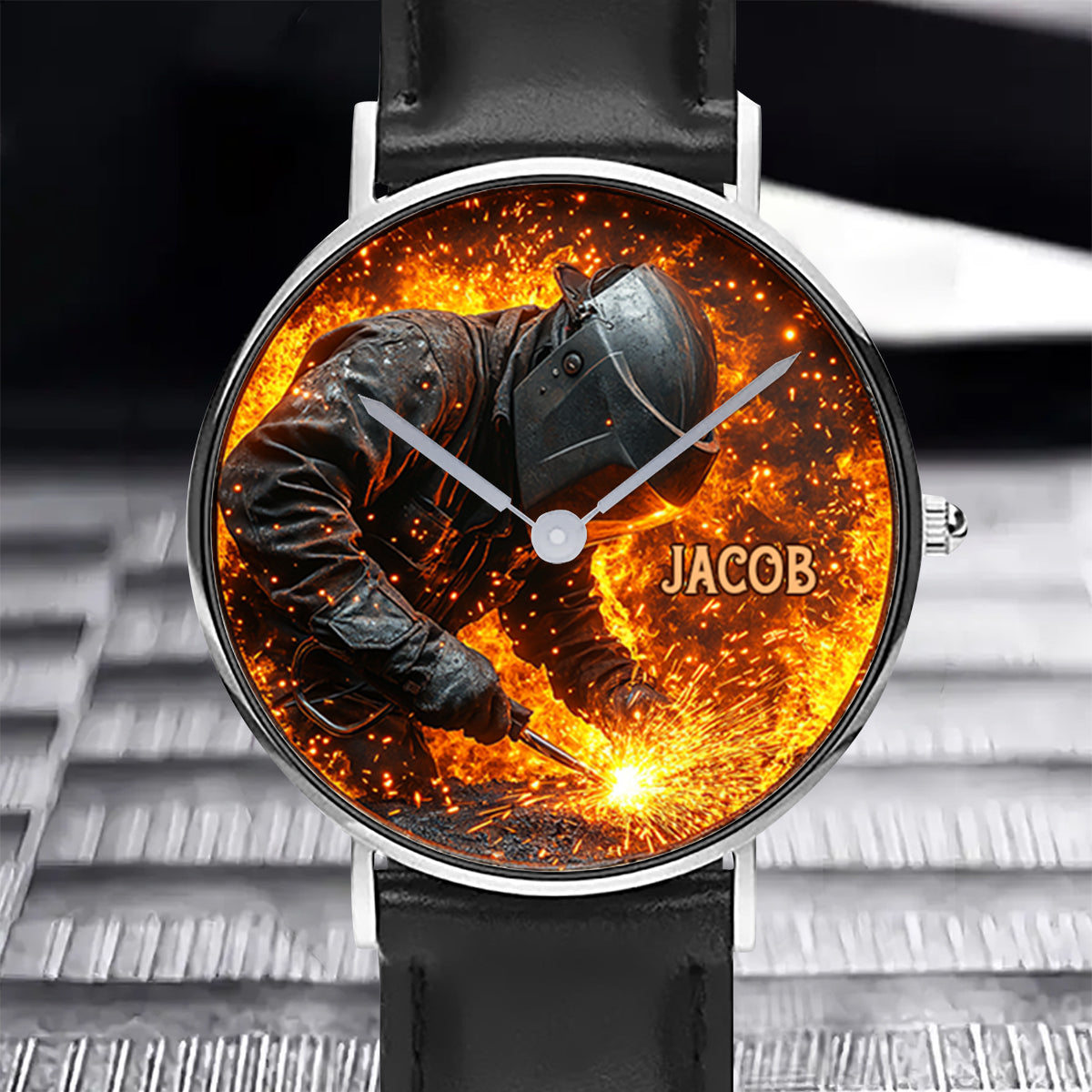 Gift For Welder Man - Personalized Welder Hand Watch