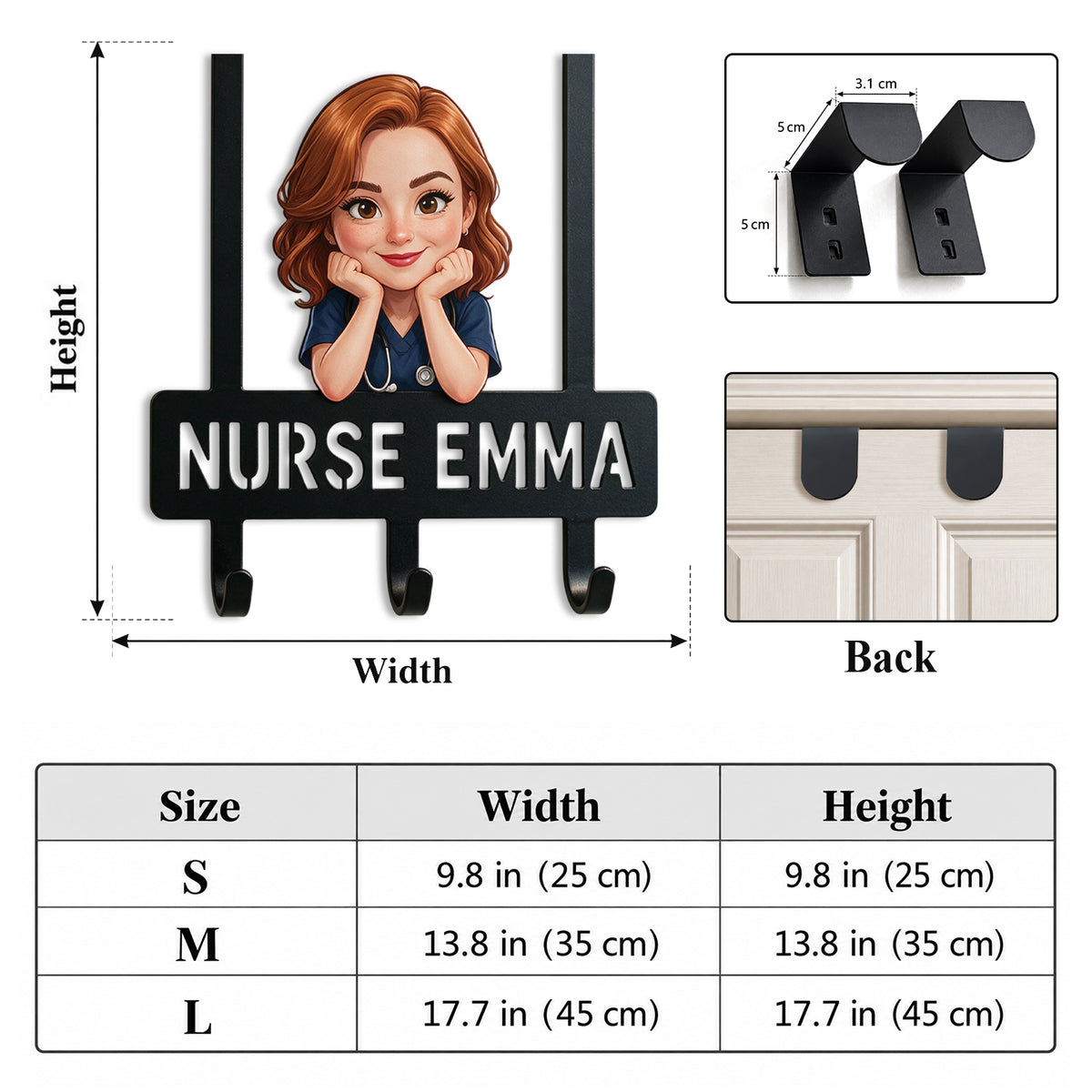 Hang In There - Personalized Nurse Metal Door Hooks