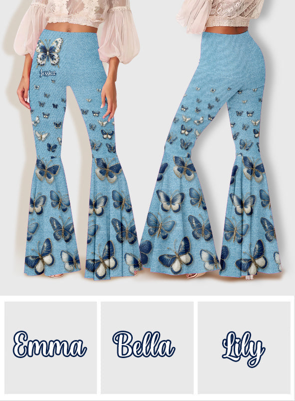 Beautiful Butterflies - Personalized Butterfly Flare Leggings
