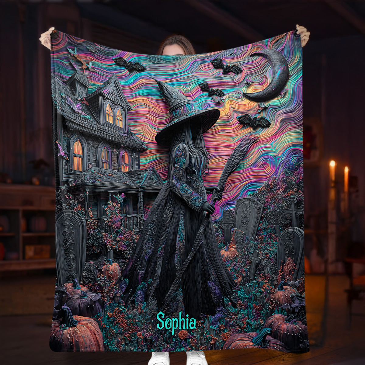 Witch Mansion - Personalized Witch Blanket
