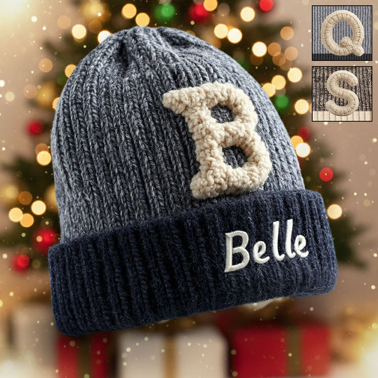 Initials Name Custom Alphabet - Personalized Family Beanie Hat