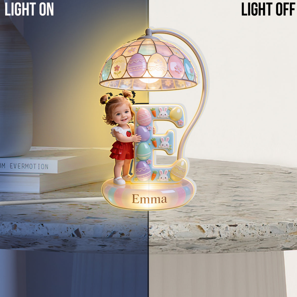 Easter Bunny Kids - Personalized Kid Acrylic LED Night Light