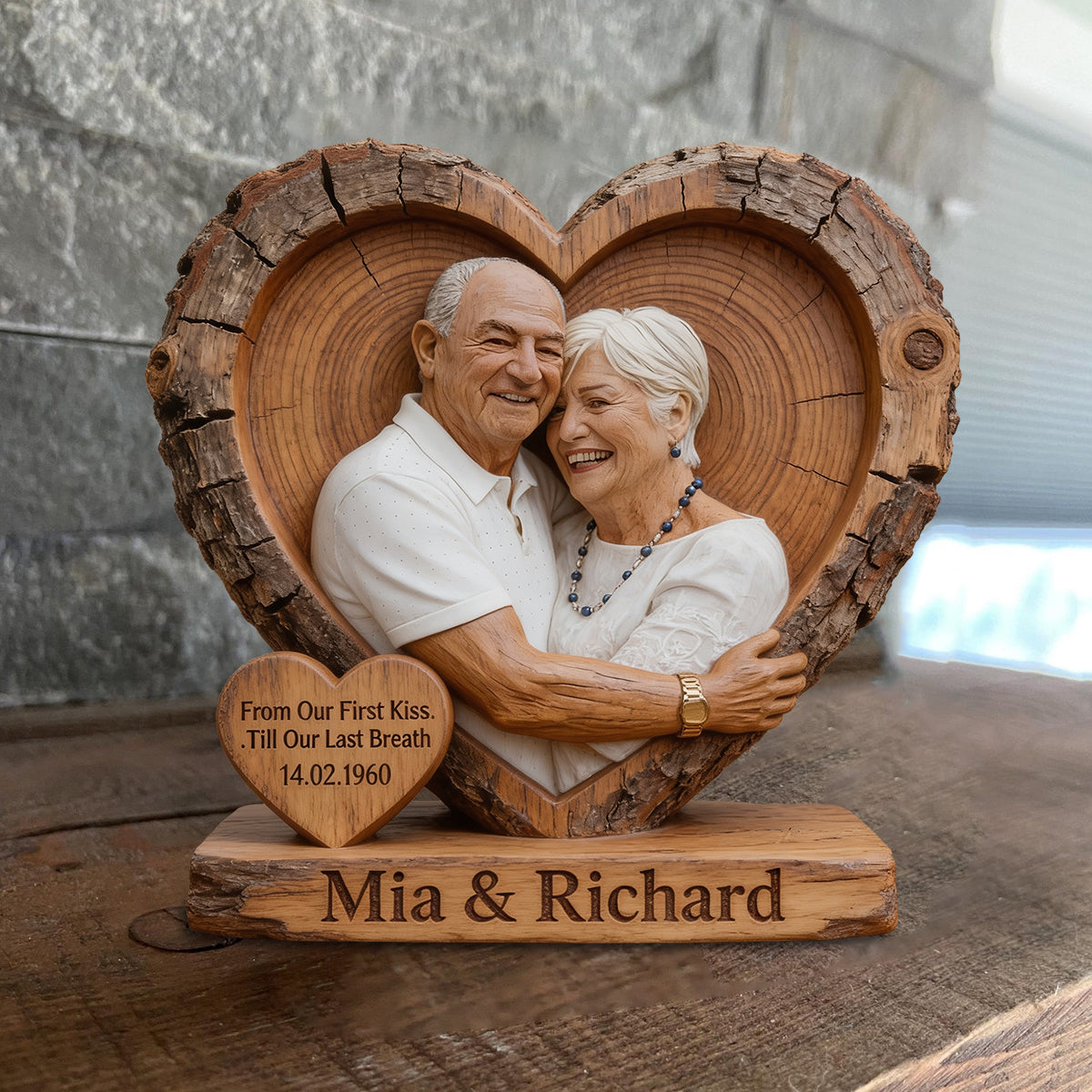 Du & Ich - Personalisierte Holzplakette in individueller Form