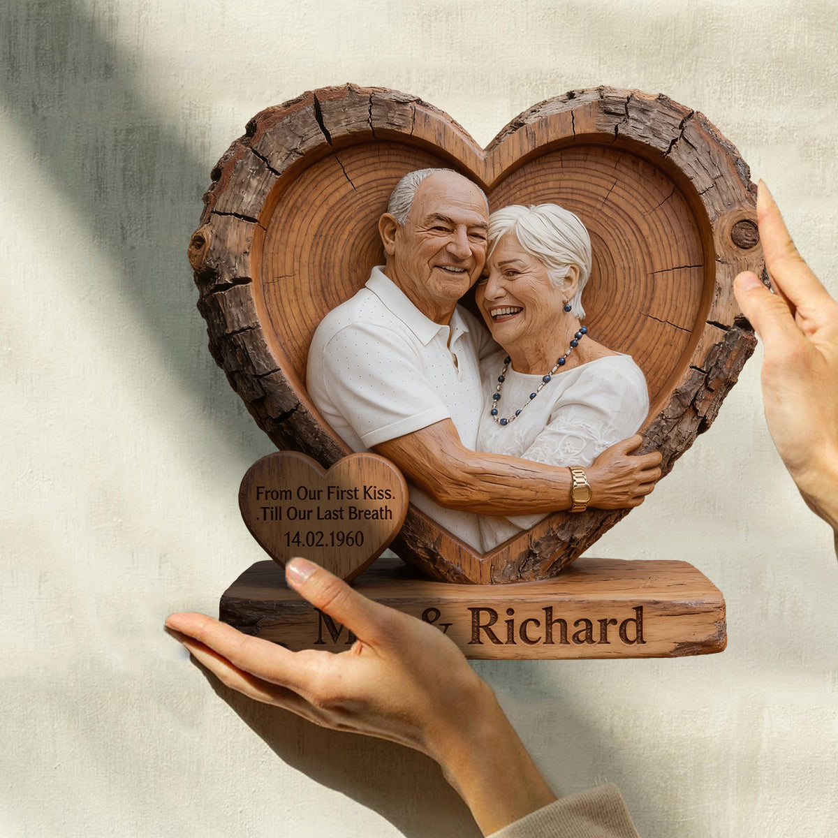 Du & Ich - Personalisierte Holzplakette in individueller Form