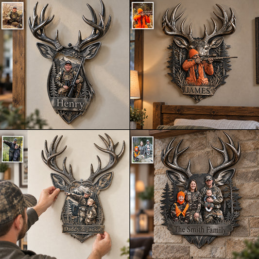 Geboren zum Jagen - Personalisierte 3D-gedruckte Metalltafel