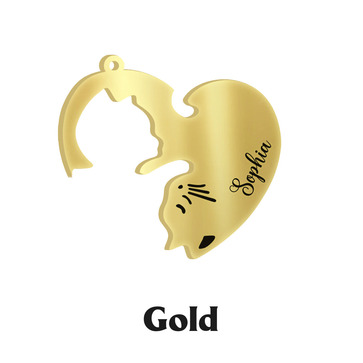 Love Cats - Personalized Cat Matching Pendant Necklace