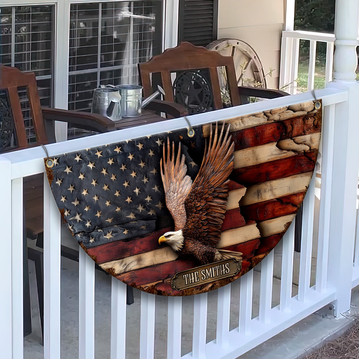 God Bless America - Personalized Independence Day/ 4th of July Pleated Fan Flag
