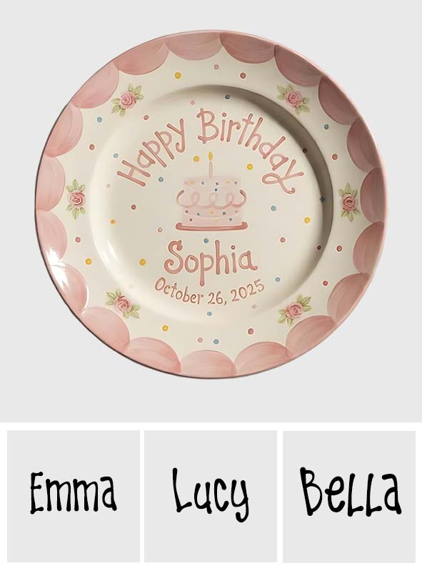 Birthday Gift - Personalized Birthday Ceramic Round Plate