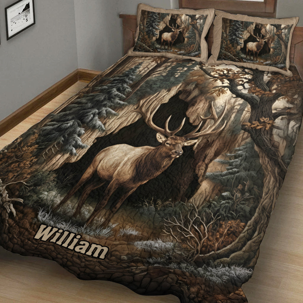Perfect Gift For Hunting Lovers - Personalized Hunting Quilt Set