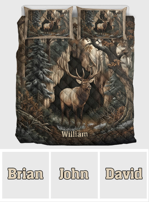 Perfect Gift For Hunting Lovers - Personalized Hunting Quilt Set