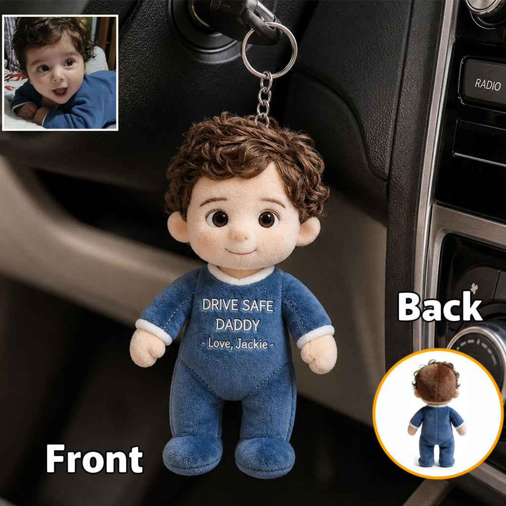Perfektes Geschenk zum Vatertag - Personalisierter Plüsch-Schlüsselanhänger