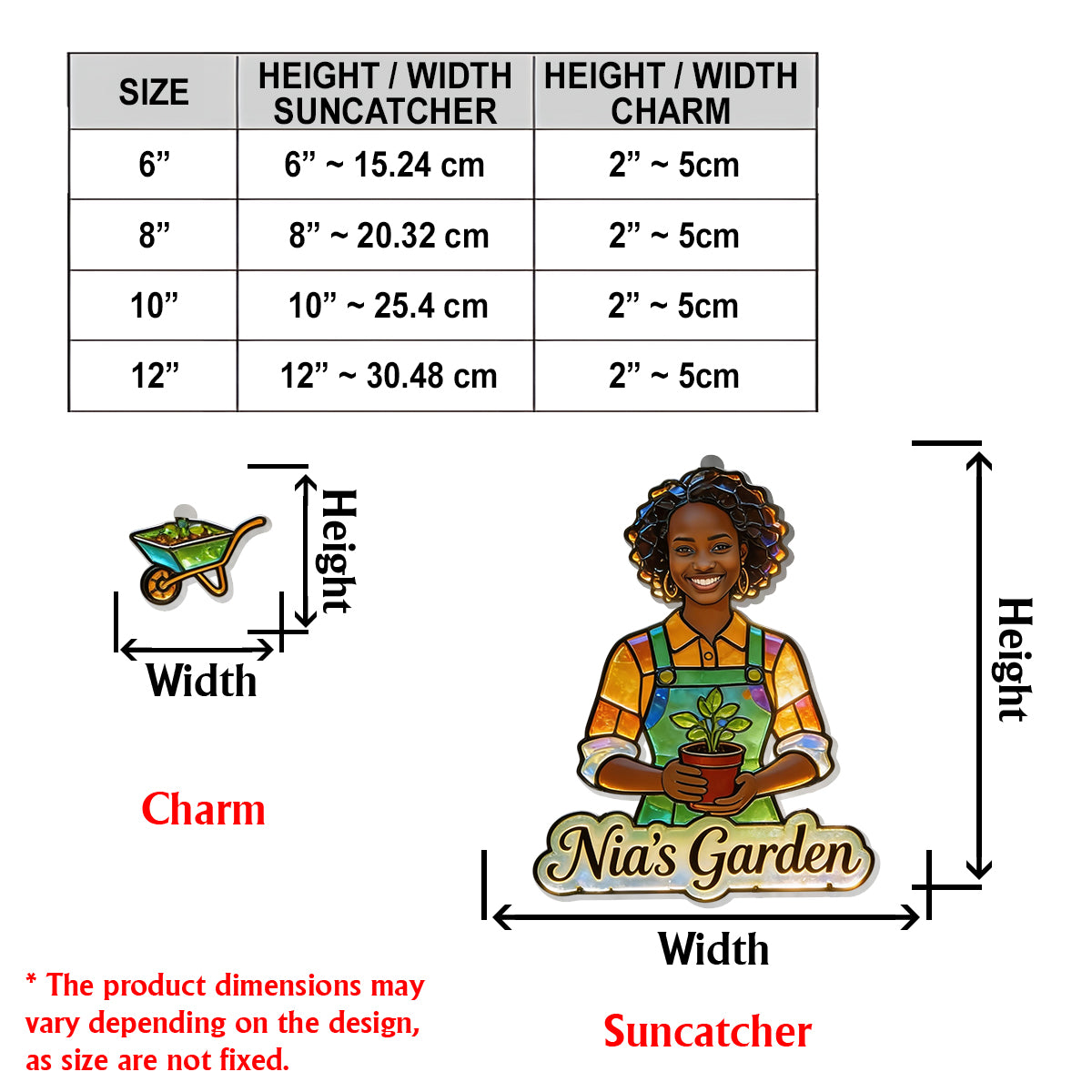 Custom Any Photo - Personalized Gardening Window Hanging Suncatcher With Charms