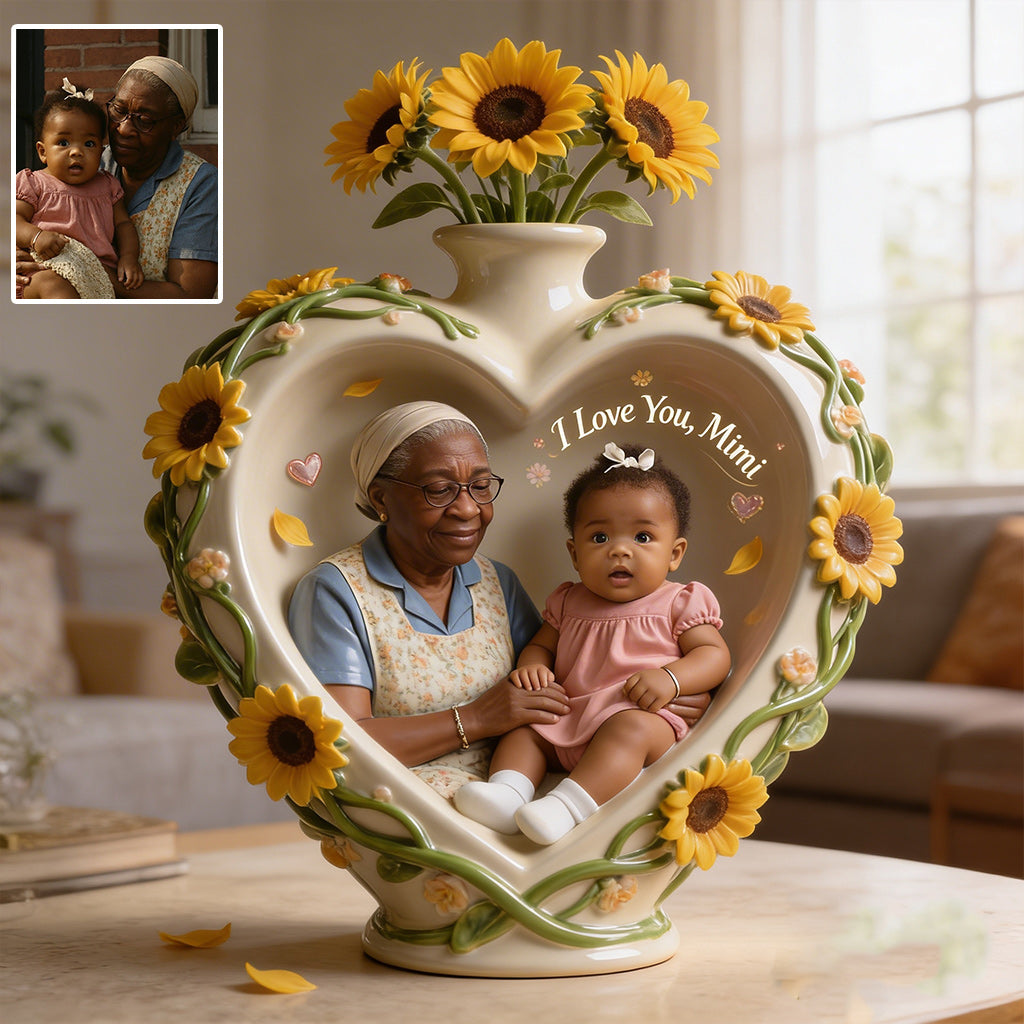 Custom Flower Vase, Grandma's Garden, Mother's Day Gift - Personalized Grandma Acrylic Pot