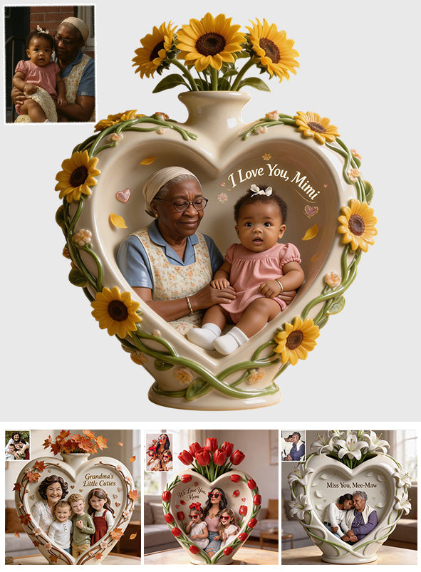 Custom Flower Vase, Grandma's Garden, Mother's Day Gift - Personalized Grandma Acrylic Pot