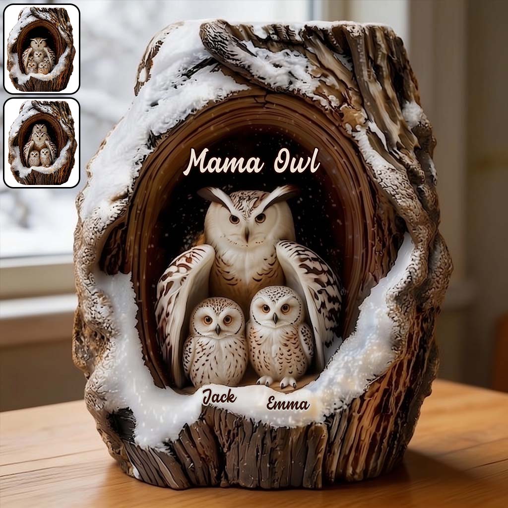 Owl Family - Personalized Owl Custom Shaped Acrylic Plaque