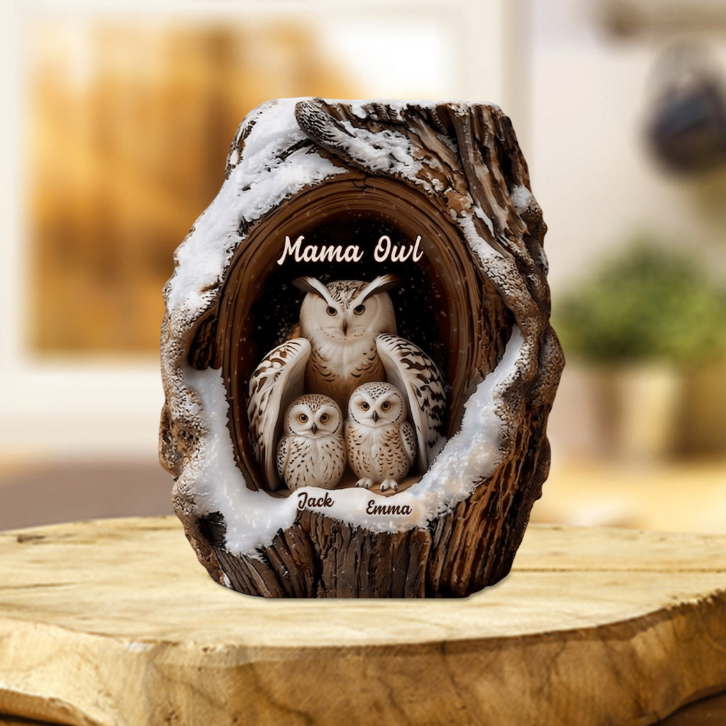 Owl Family - Personalized Owl Custom Shaped Acrylic Plaque