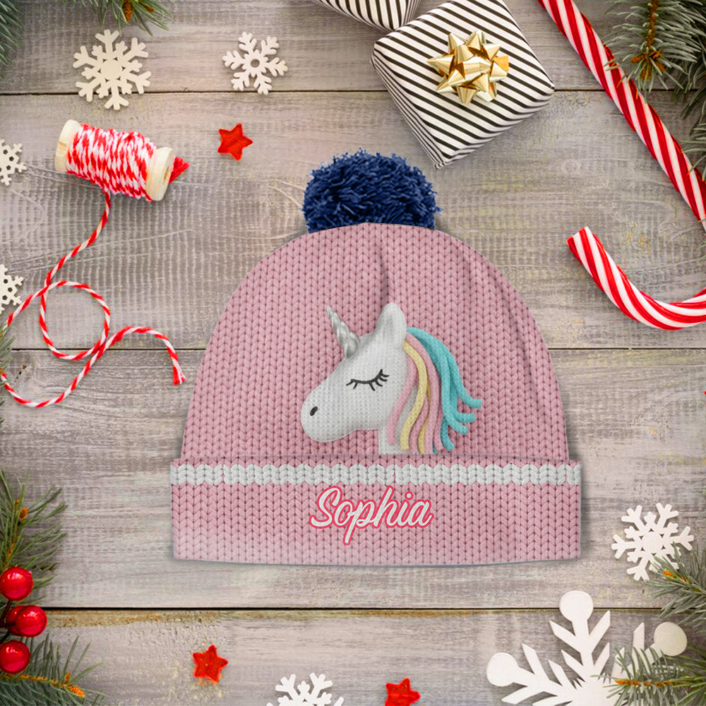 Beautiful Unicorn - Personalized Kid Beanie Hat