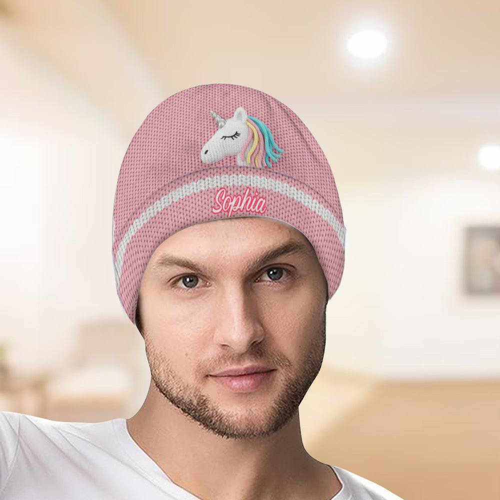 Beautiful Unicorn - Personalized Kid Beanie Hat