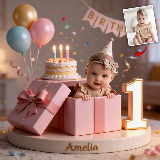 Kid Birthday Custom From Photo, Number - Personalized Birthday Custom Shaped Acrylic Plaque