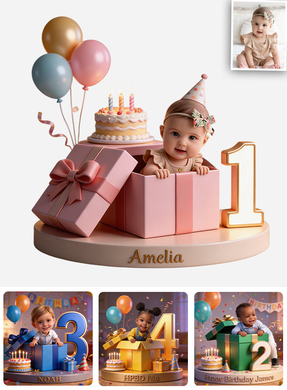 Plaque Acrylique Personnalisée d'Anniversaire Enfant, Numéro - Personnalisée
