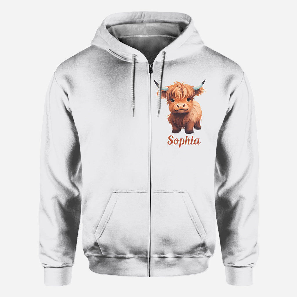 Gott sagt, ich bin es – Personalisiertes T-Shirt mit Hochlandrind-Motiv