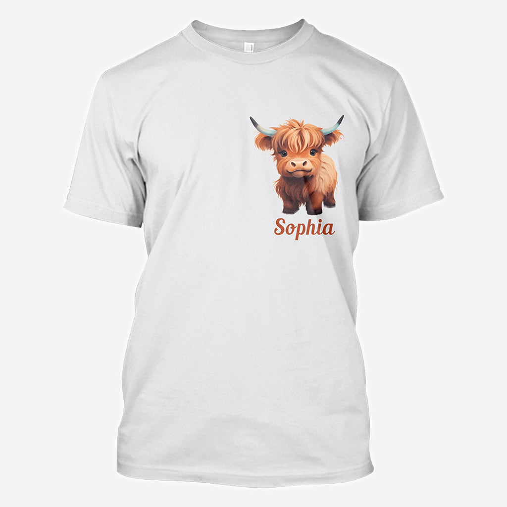 Gott sagt, ich bin es – Personalisiertes T-Shirt mit Hochlandrind-Motiv