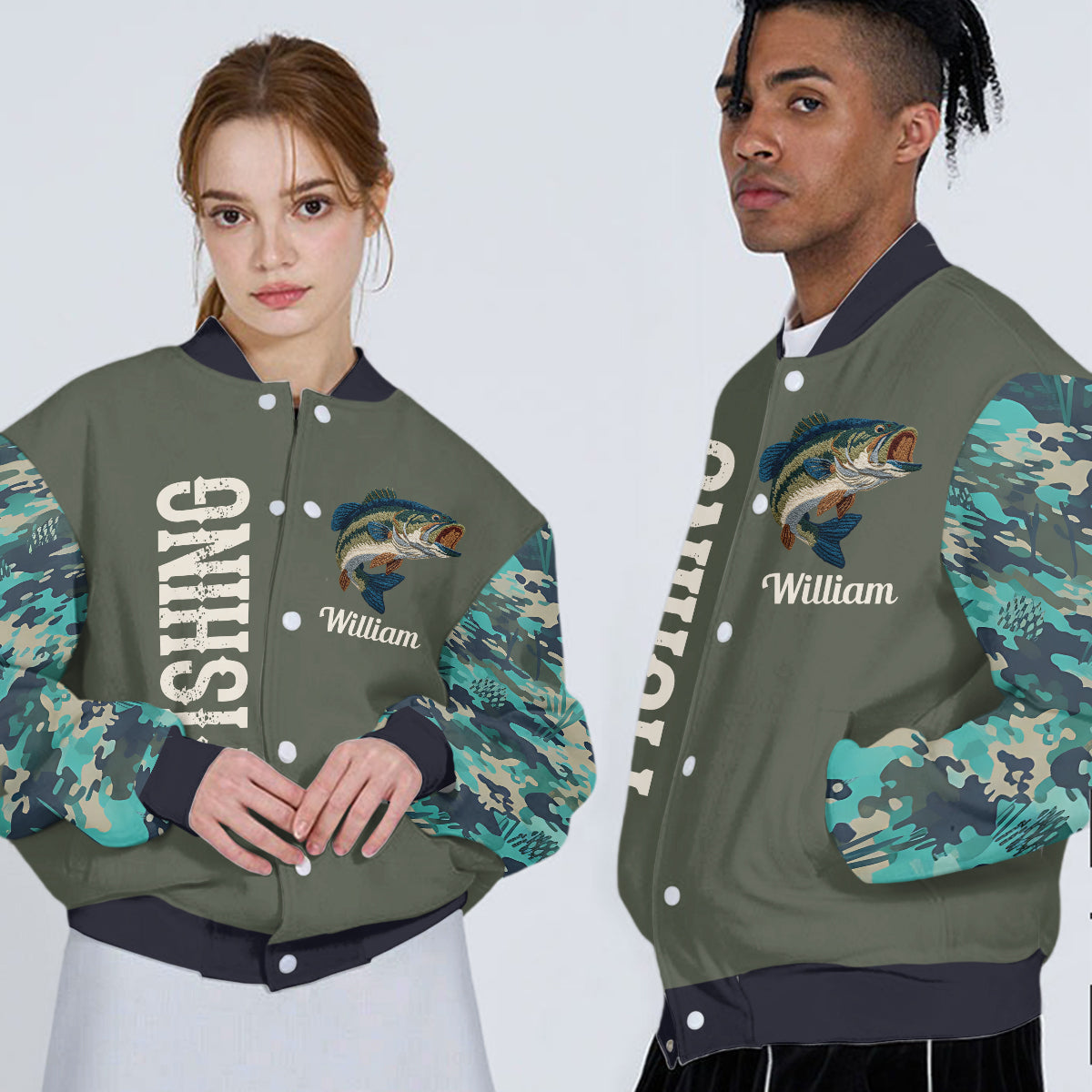 Veste universitaire de pêche personnalisée Cool Fishing