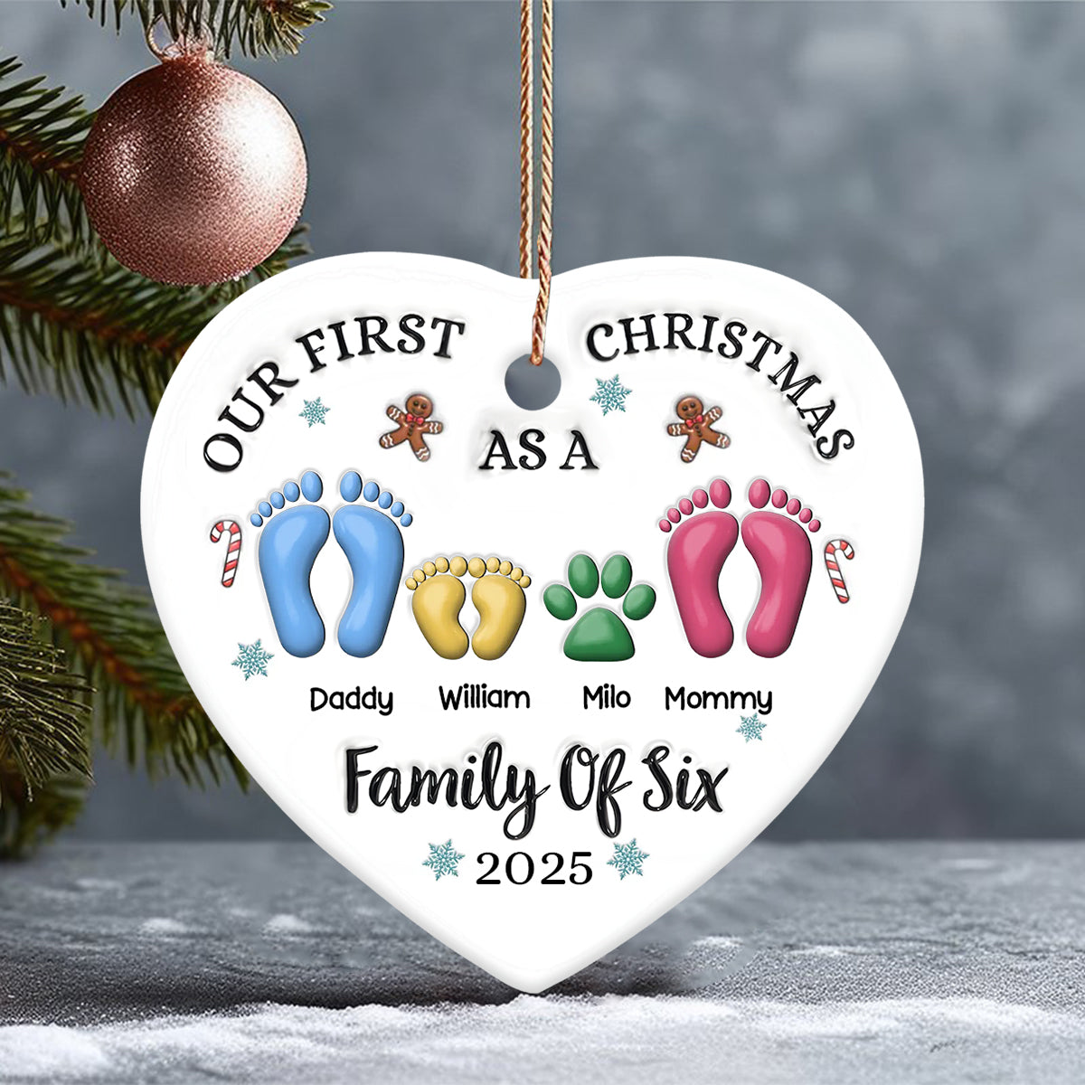 Together We Are Stronger - Personalized Family Ceramic Heart Ornament