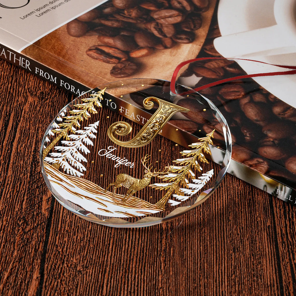 Joyeux Noël - Ornement de Noël rond en verre personnalisé pour la famille