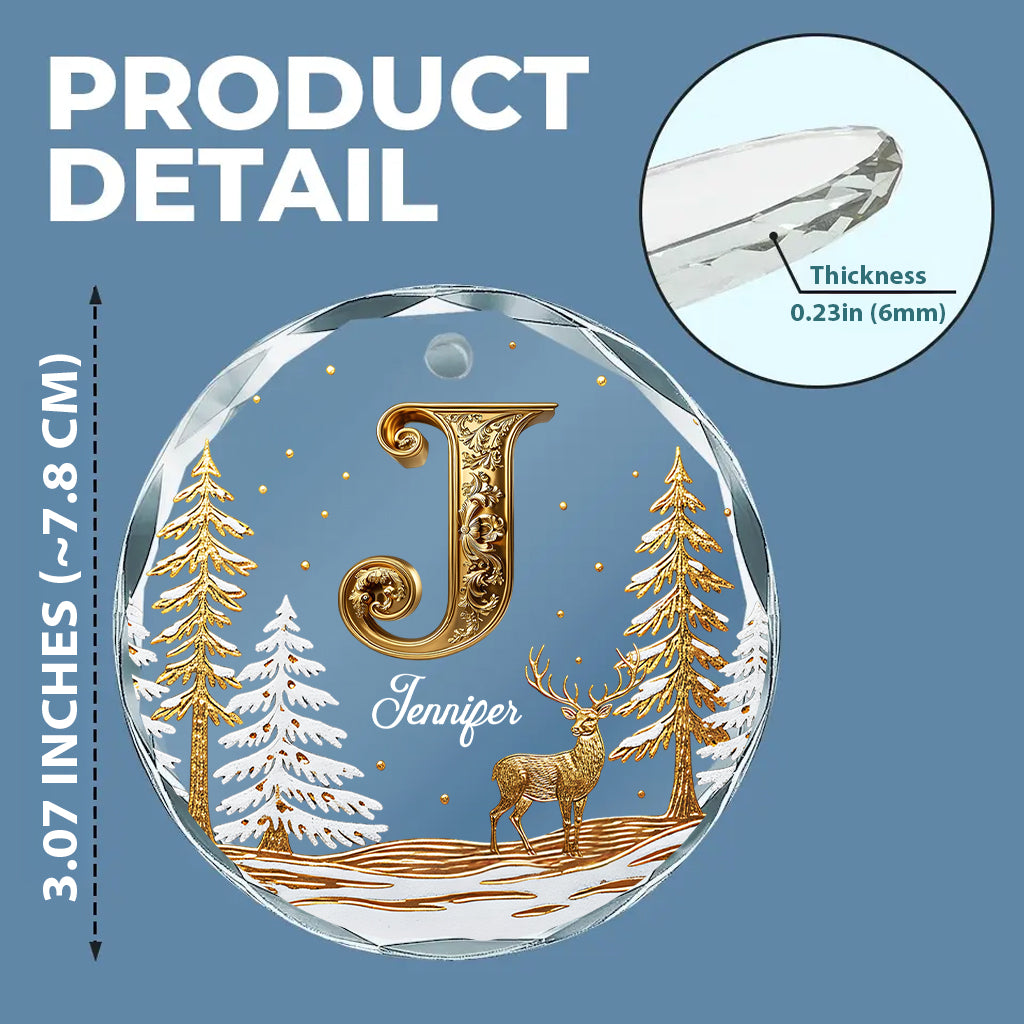 Joyeux Noël - Ornement de Noël rond en verre personnalisé pour la famille