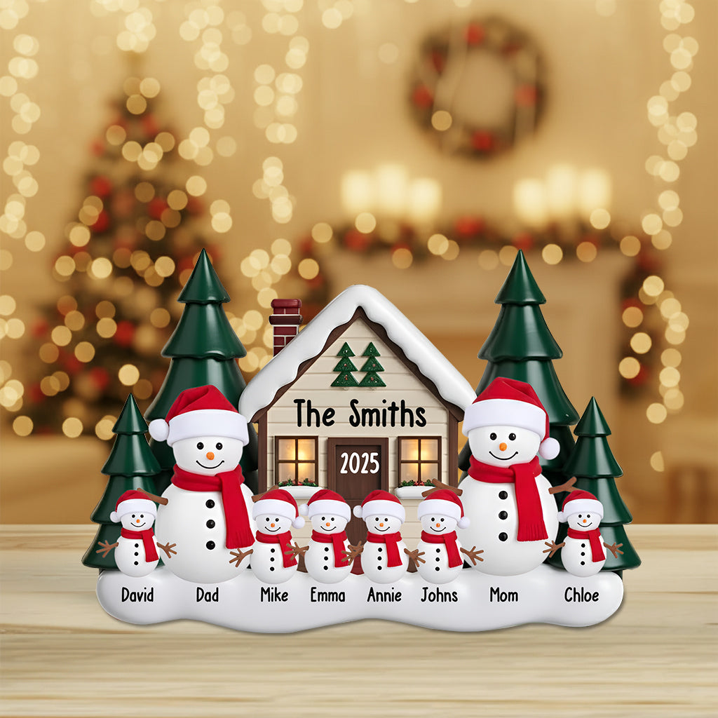 Gingerbread Family Christmas Decor - Personalized Family Custom Shaped Acrylic Plaque