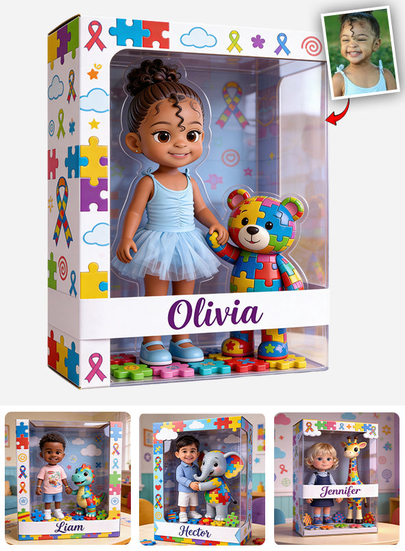Autism Awareness Doll Toy Box - Personalized Autism Awareness Custom Shaped Acrylic Plaque