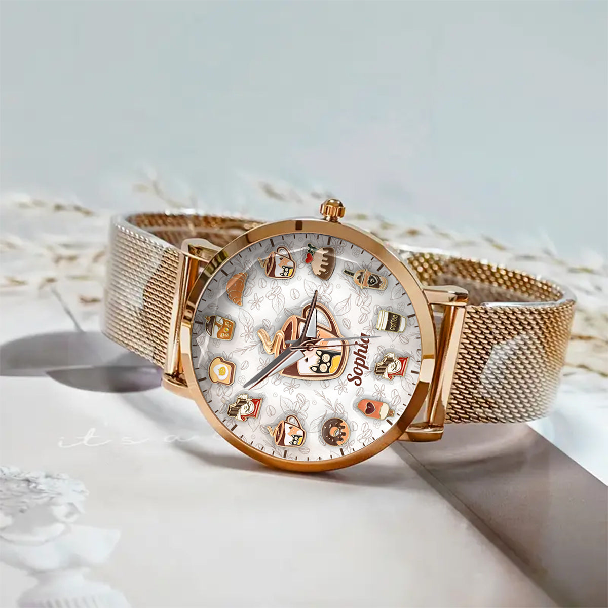 Mode Café - Montre-bracelet personnalisée pour femme 