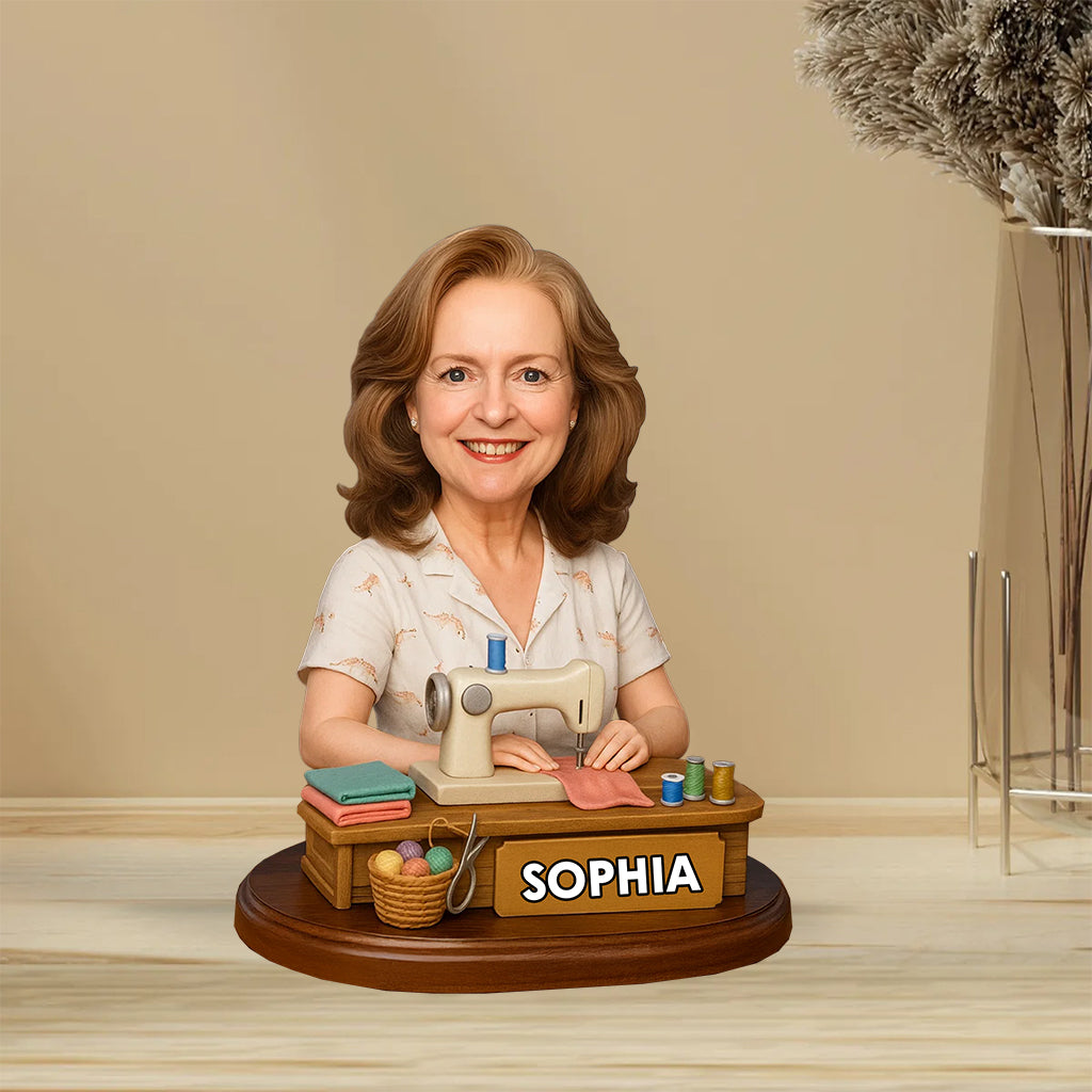 Just A Woman Who Loves Sewing - Personalized Sewing Custom Shaped Acrylic Plaque