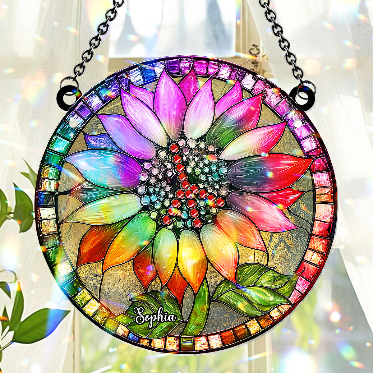 Hippie Soul - Personalized Hippie Window Hanging Suncatcher Ornament