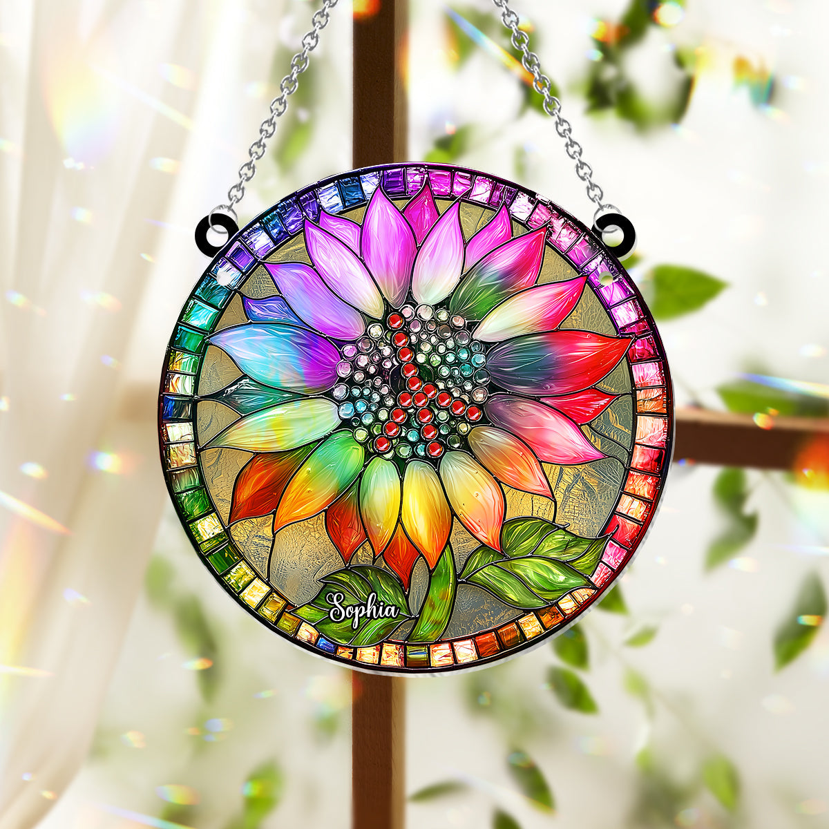 Hippie Soul - Personalized Hippie Window Hanging Suncatcher Ornament