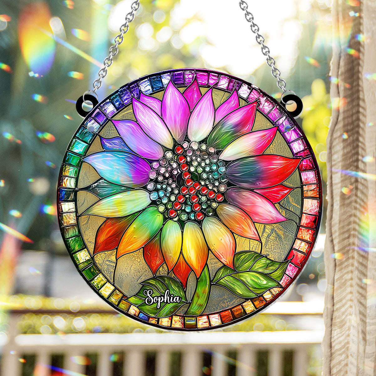 Hippie Soul - Personalized Hippie Window Hanging Suncatcher Ornament