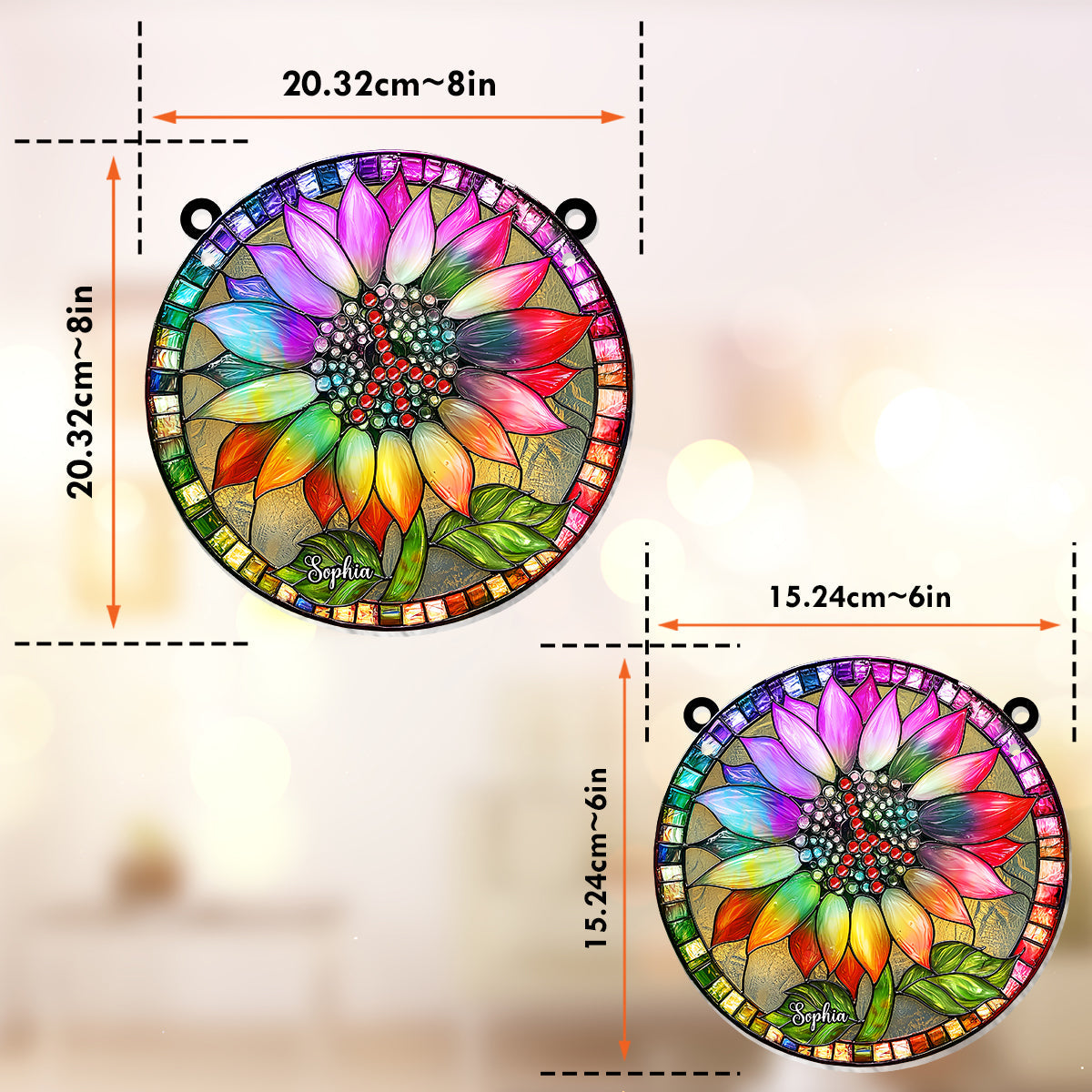 Hippie Soul - Personalized Hippie Window Hanging Suncatcher Ornament