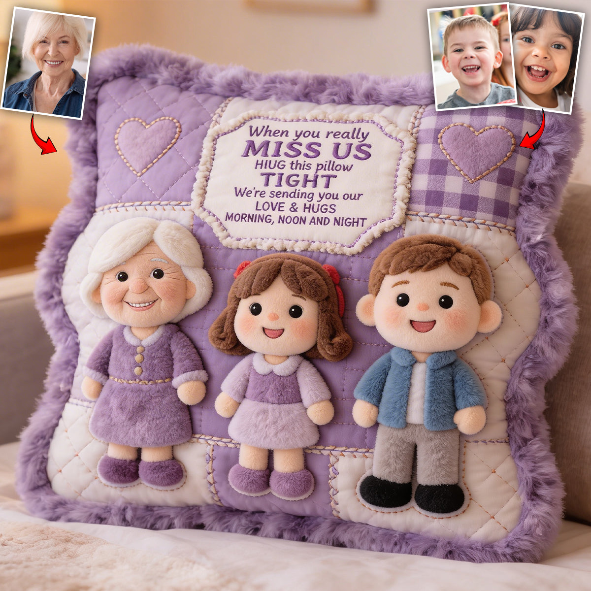 Hug This Pillow - Personalized Long Distance Premium Faux Fur Pillow