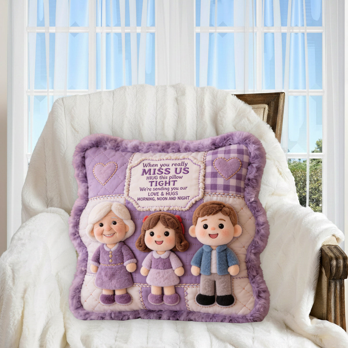 Hug This Pillow - Personalized Long Distance Premium Faux Fur Pillow