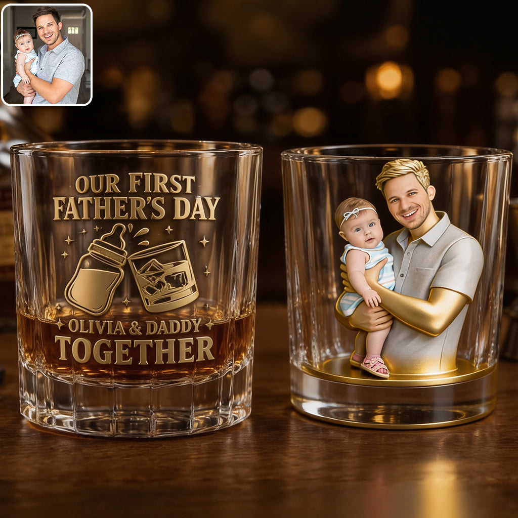 Erster Vatertag - Personalisierbares Whiskeyglas für Väter
