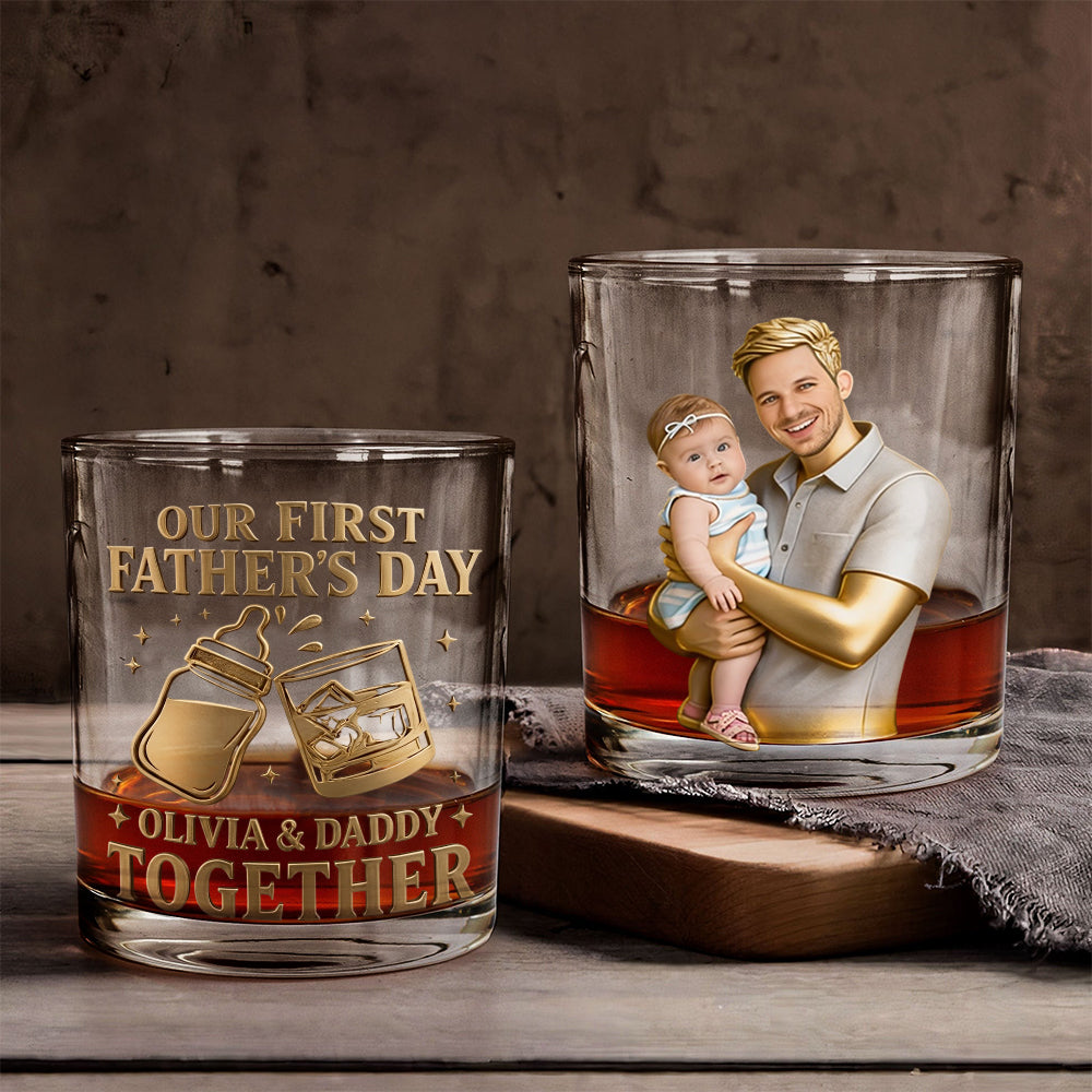 Erster Vatertag - Personalisierbares Whiskeyglas für Väter